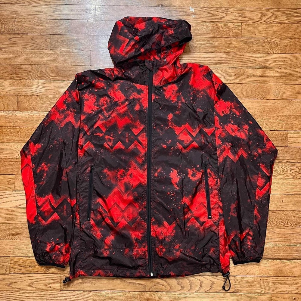Windbreaker camo zipper hoodie in